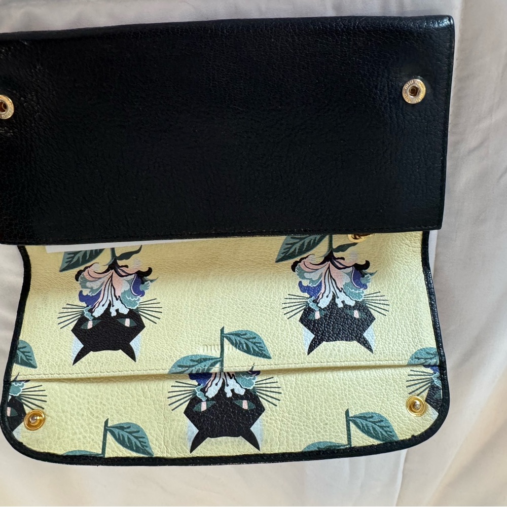 Mui Mui black leather special edition cat long wallet - Picture 3 of 11